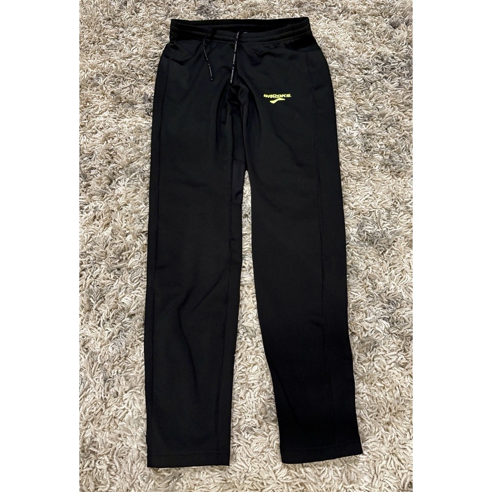 Women's Brooks Leggings‎ Sz Large Zippers Neon Logo